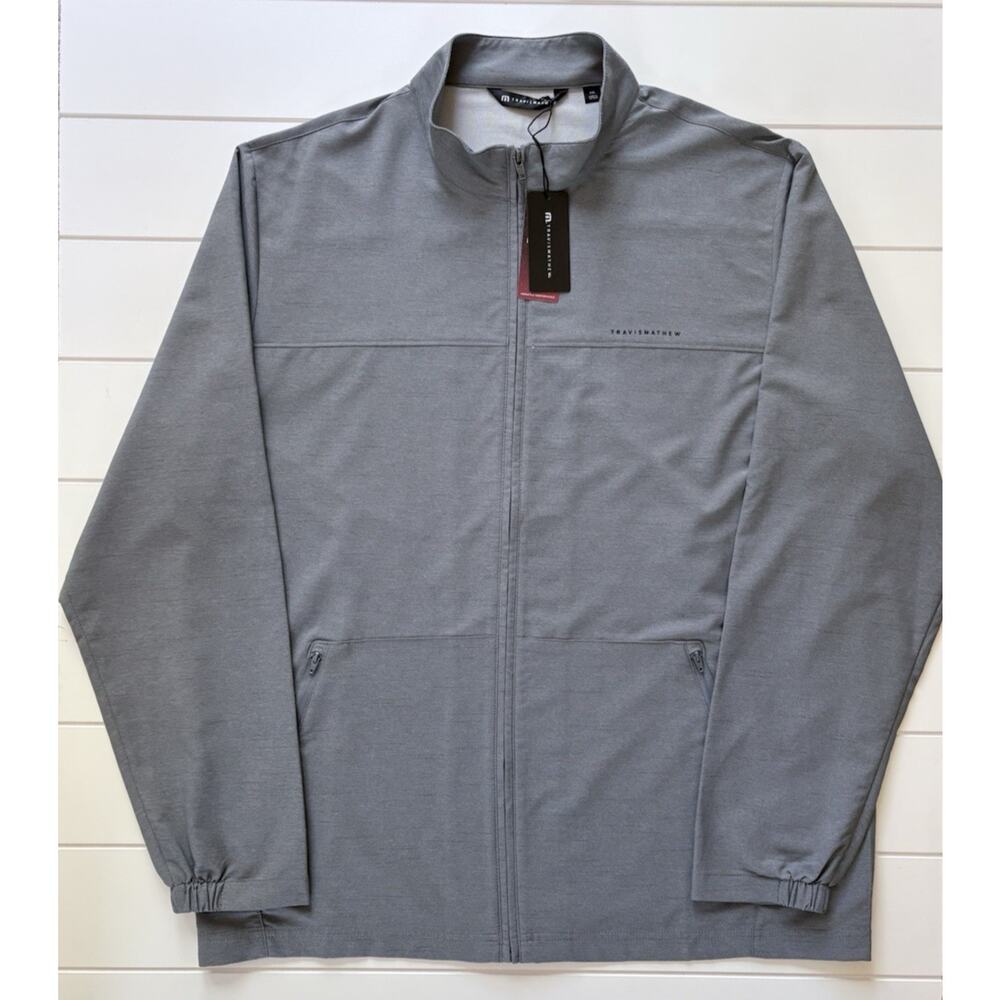 Travis Mathew Valley View Heater Zip-Up Jacket Men XXL 2XL Gray Lightweight Golf